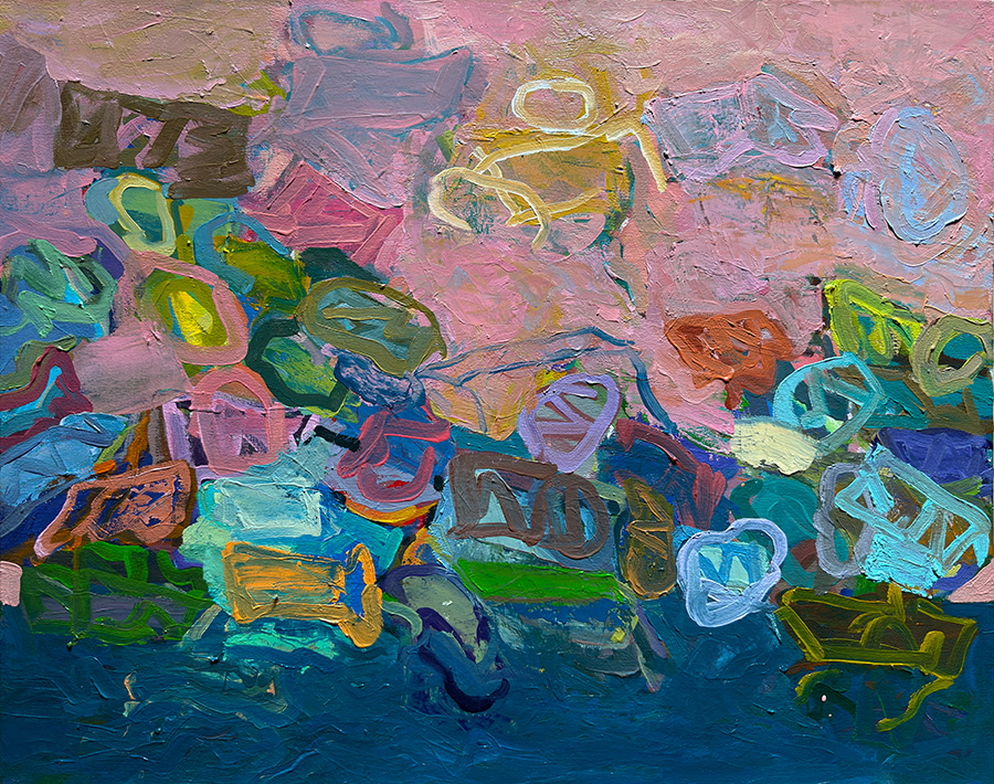 Scotty Stevenson, Morse Code painting, c-r-i-m-e-s-c-e-n-e-r-y
